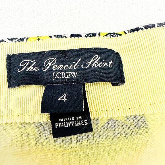 J. Crew The Pencil Skirt Patterned Straight Back Slit Size 4 - Picture 2 of 5